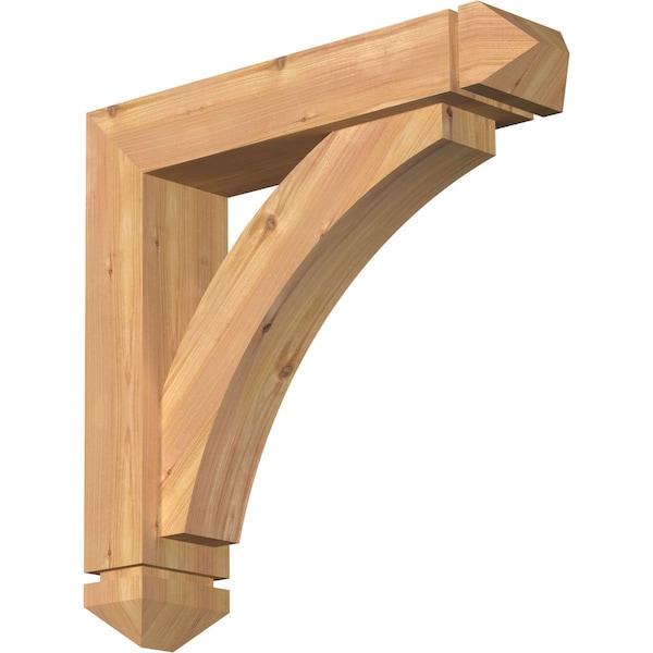 Ekena Millwork Thorton Arts and Crafts Smooth Bracket w/ Offset Brace, Western Red Cedar, 5 1/2"W x 24"D x 24"H BKT0604X24X24THR03SWR - main